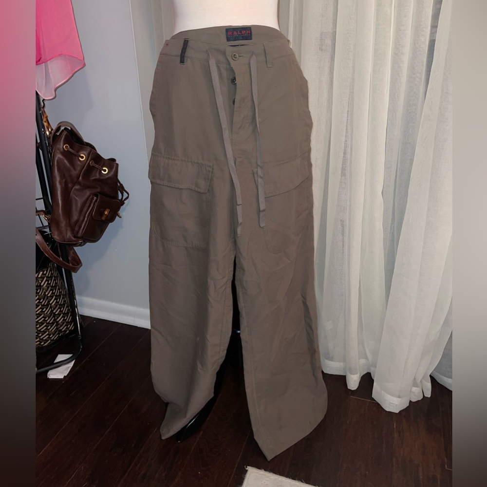 Vintage Ralph Lauren cargo drawstring pants in green